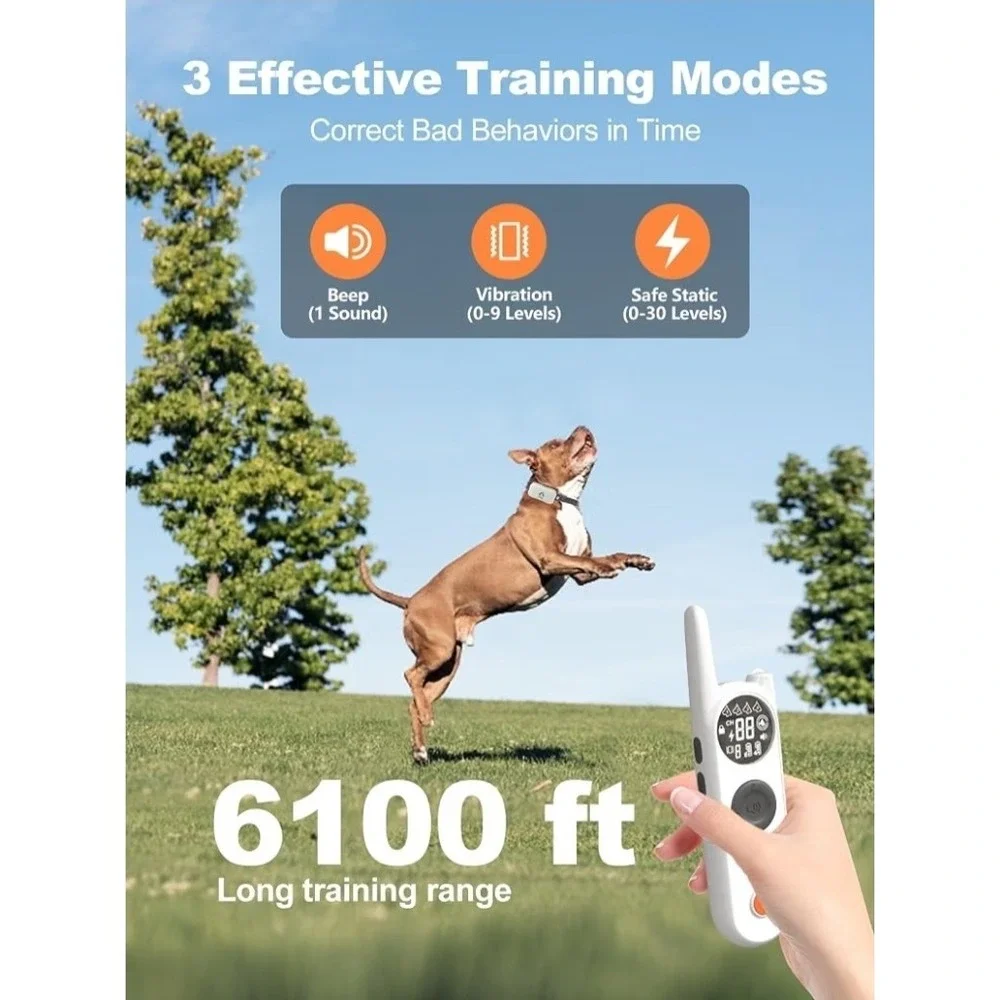 Wireless Dog Fence & Electronic Training Collar 3500' Fence 6100' Remote Trainin